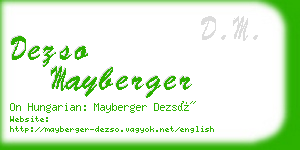 dezso mayberger business card